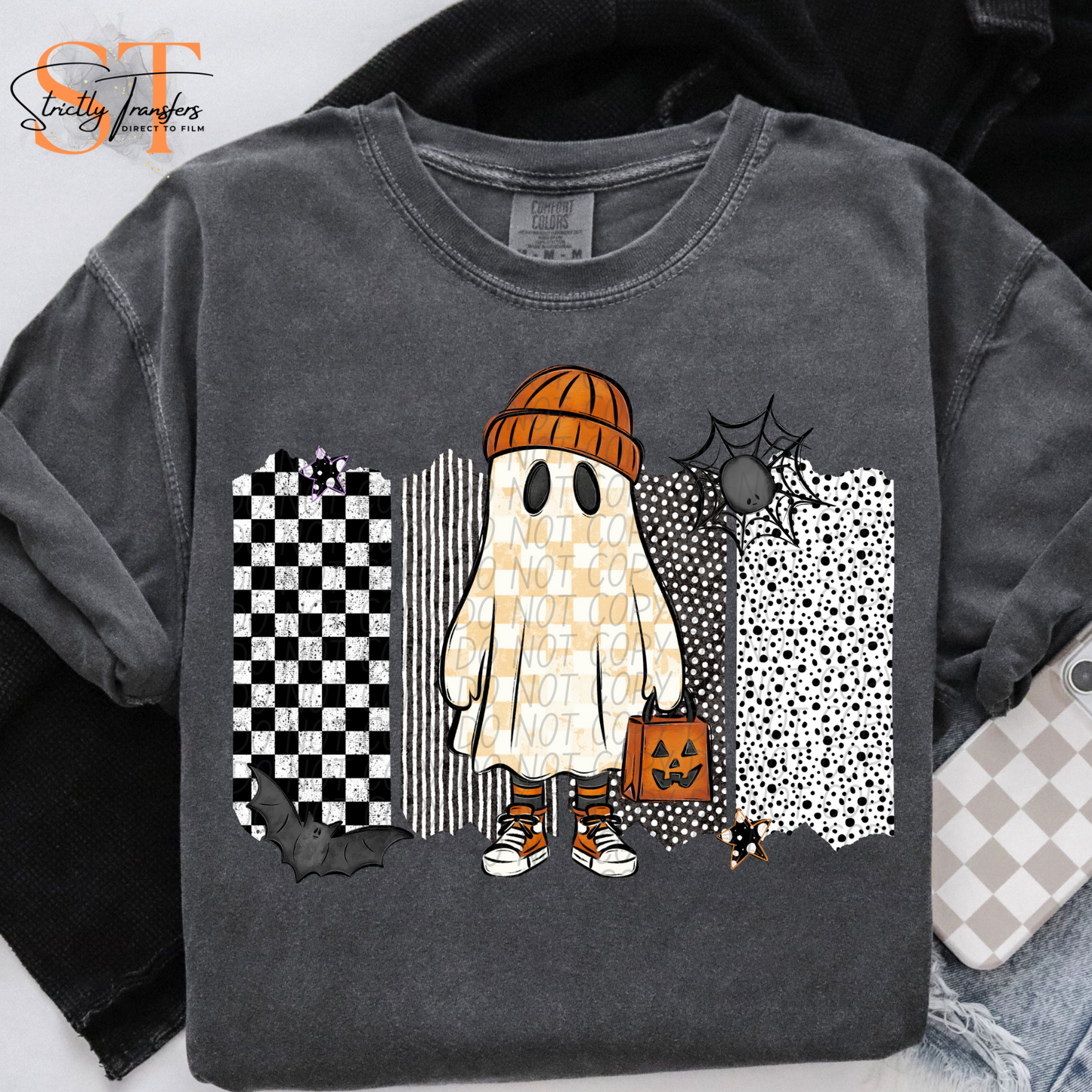 Checkered Ghost Swatches Direct to Film Transfers