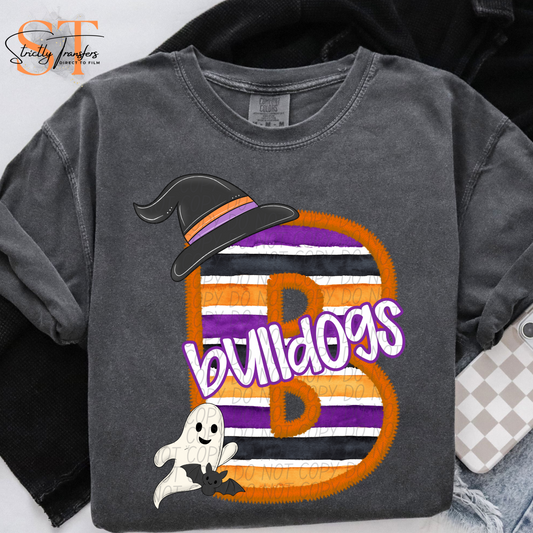 Halloween Mascot Initial Bulldogs Direct to Film Transfers