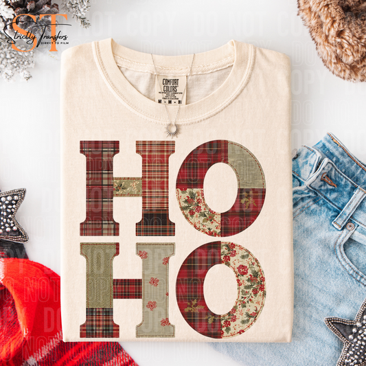 Ho Ho Quilted Letters Direct to Film Transfers