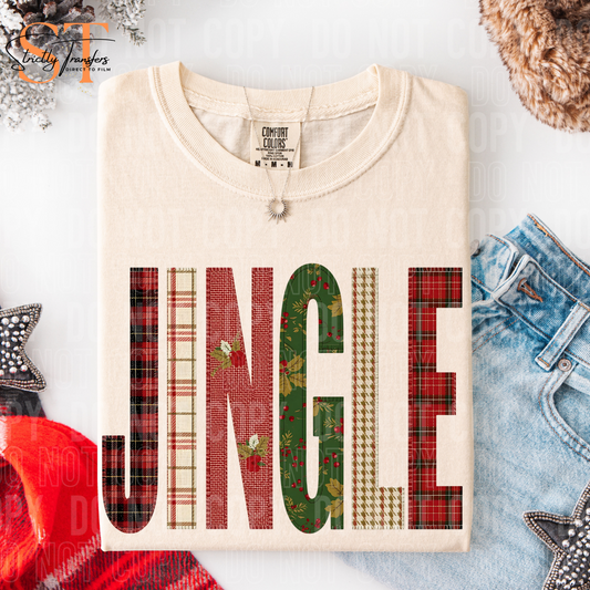Jingle Quilted Letters Direct to Film Transfers