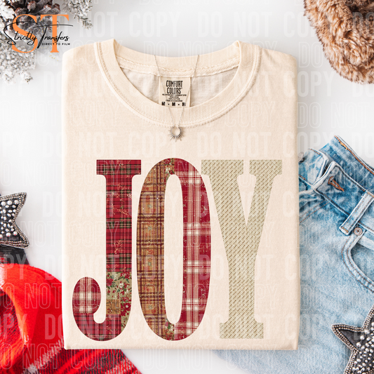 Joy Quilted Letters Direct to Film Transfers