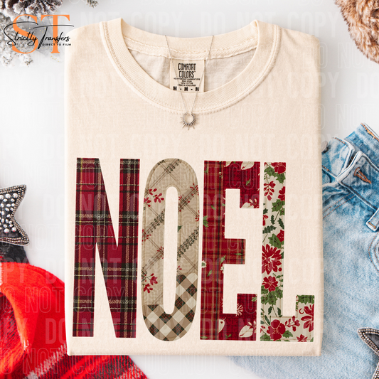 Noel Quilted Letters Direct to Film Transfers
