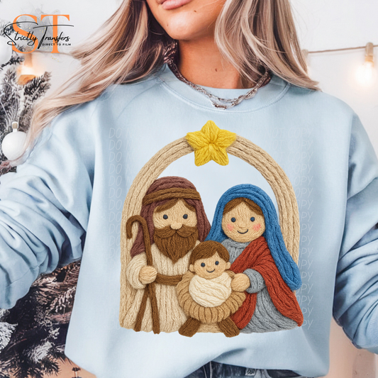 Faux Yarn Nativity Direct to Film Transfers