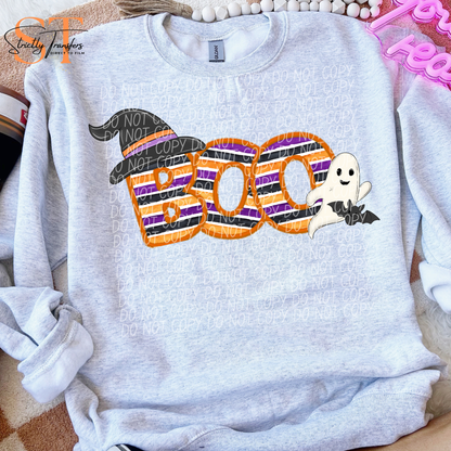 Boo Halloween Stripes Direct to Film Transfers
