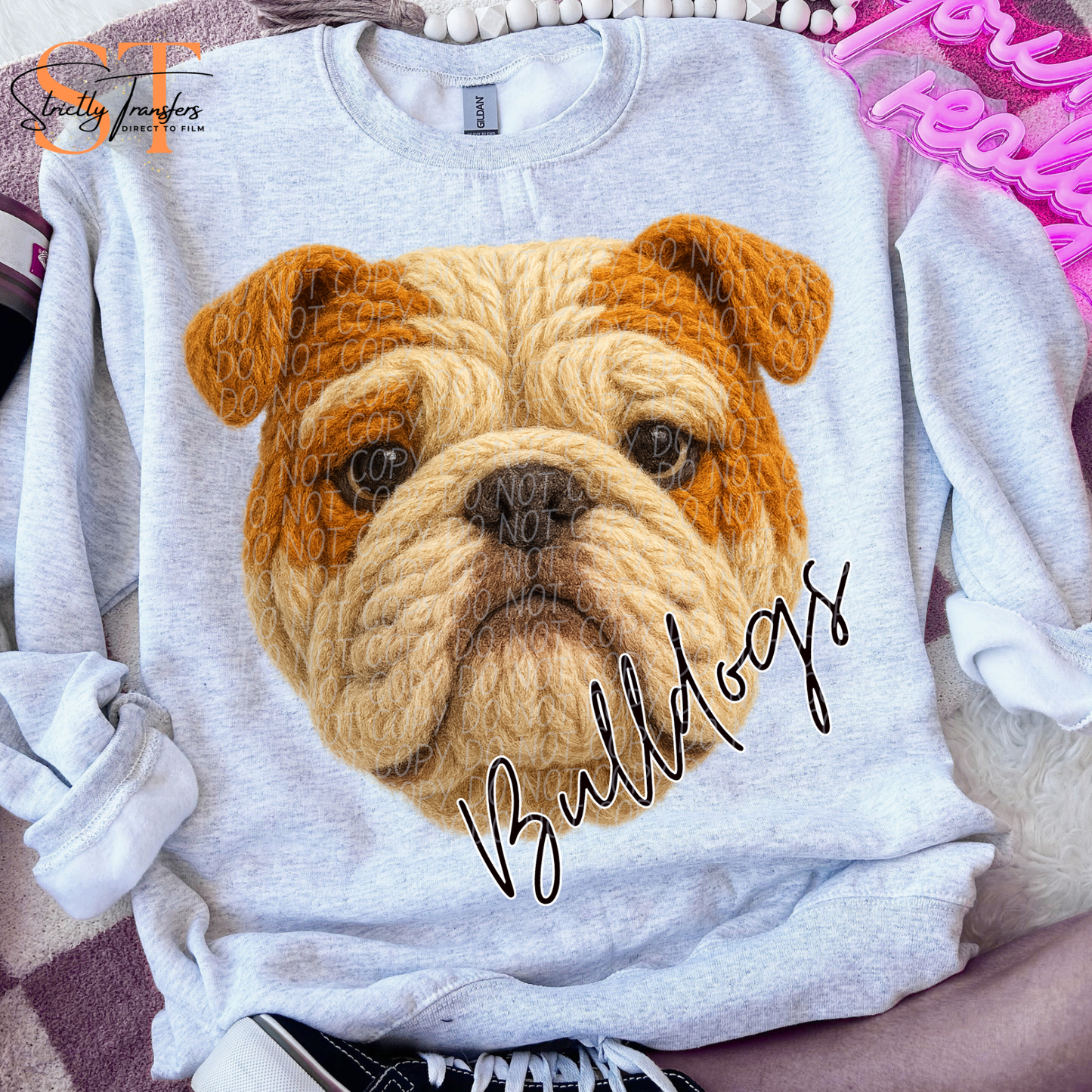 Bulldogs Faux Yarn Direct to Film Transfers