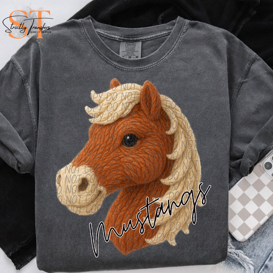 Mustangs Faux Yarn Direct to Film Transfers