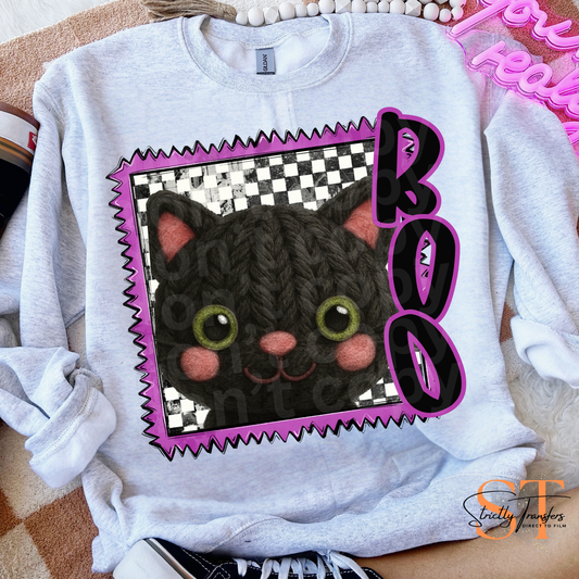 Boo Cat Faux Yarn Direct to Film Transfers