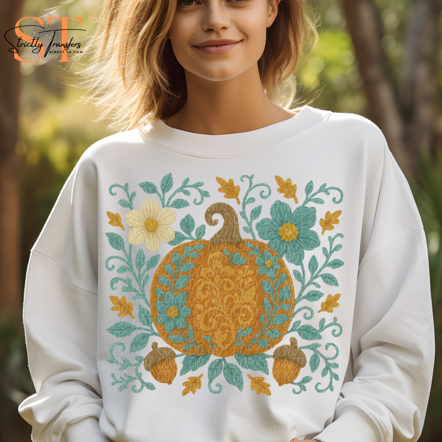 Floral Pumpkin Direct to Film Transfers