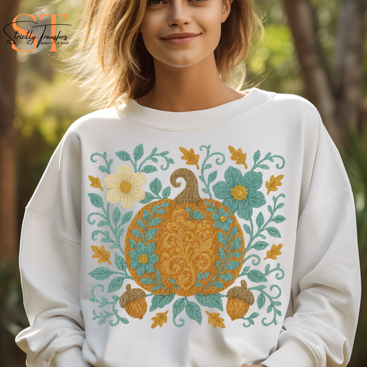 Floral Pumpkin Direct to Film Transfers