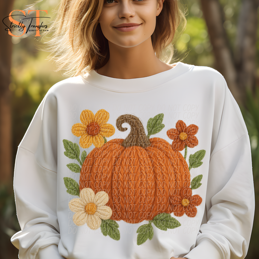 Flower Pumpkin Direct to Film Transfers