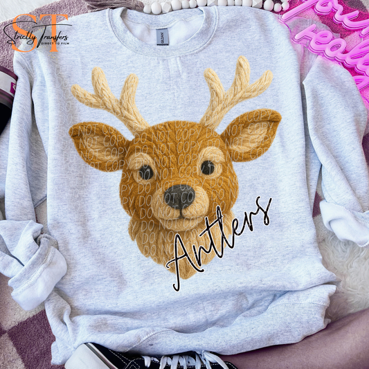 Antlers Faux Yarn Direct to Film Transfers