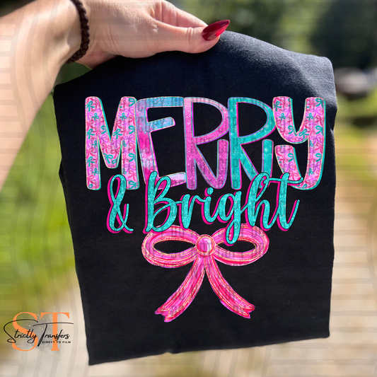 Merry & Bright Sparkly Direct to Film Transfers