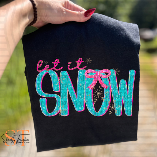 Let it Snow Sparkly Direct to Film Transfers