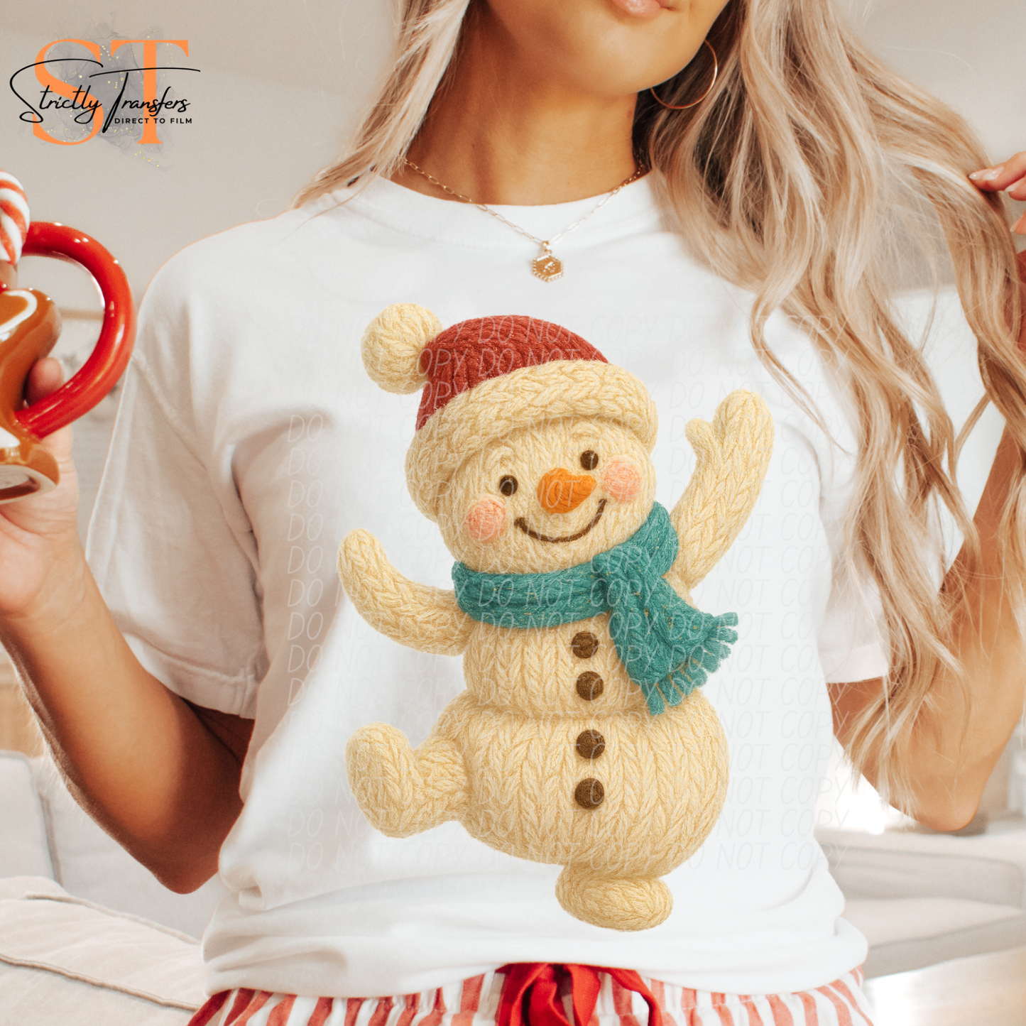 Dancing Snowman Faux Yarn Direct to Film Transfers