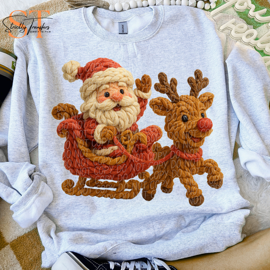 Santa & Rudolph Faux Yarn Direct to Film Transfers