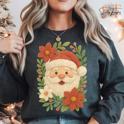 Floral Santa Faux Yarn Direct to Film Transfers