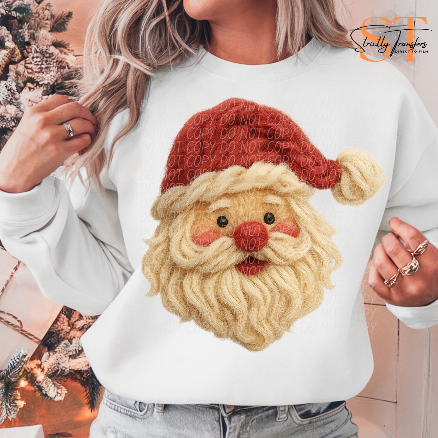 Santa Faux Yarn Direct to Film Transfers