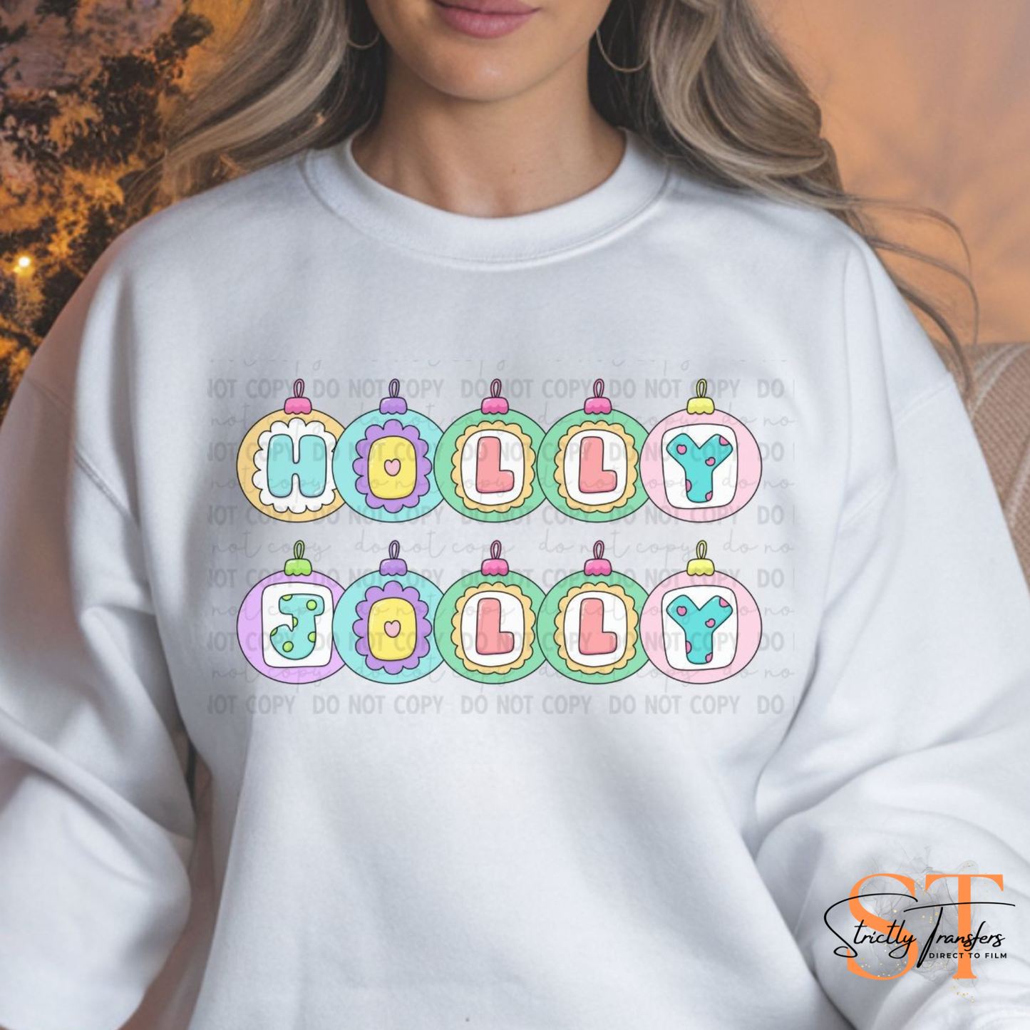 Holly Jolly Ornaments Direct to Film Transfers