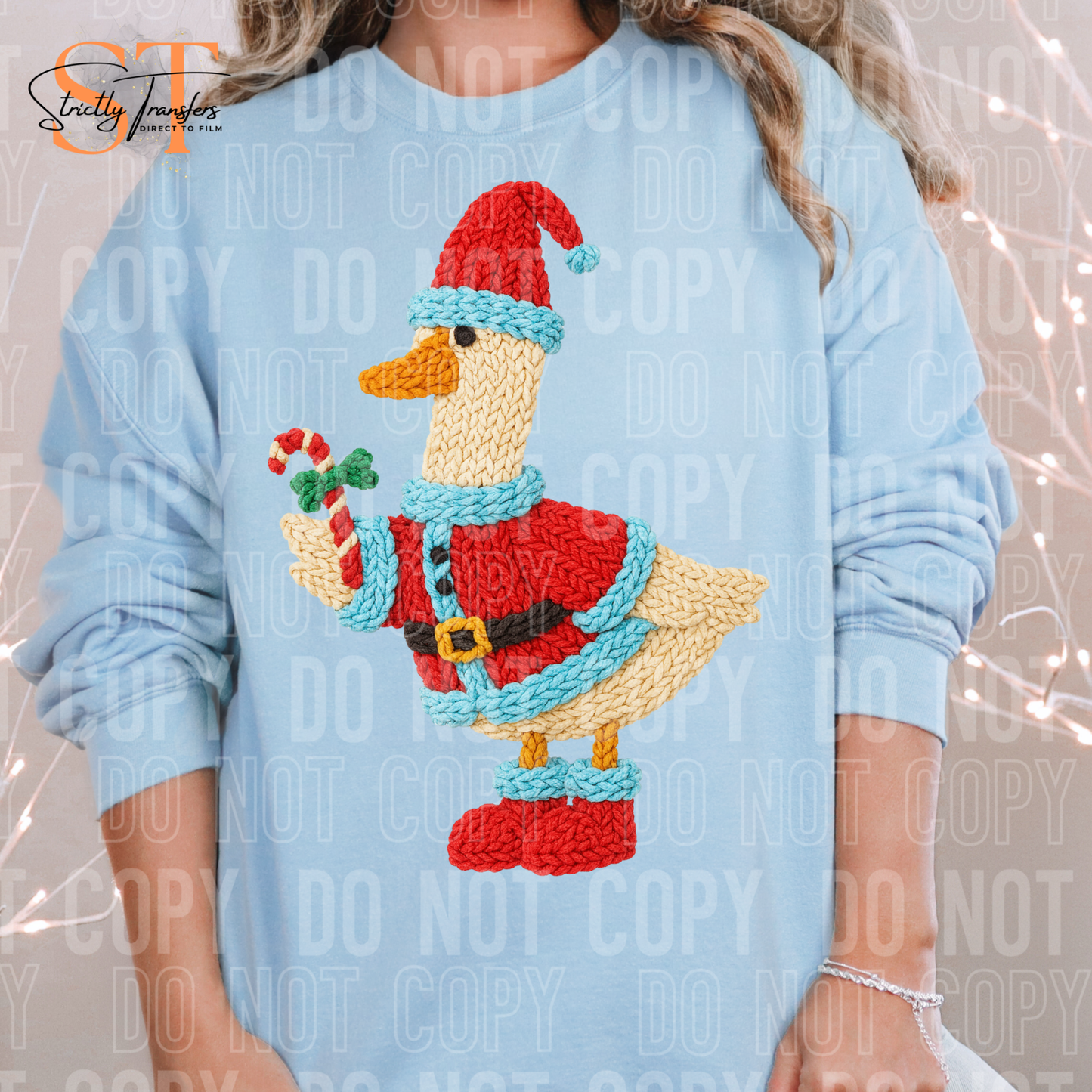 Christmas Goose Faux Yarn Direct to Film Transfers