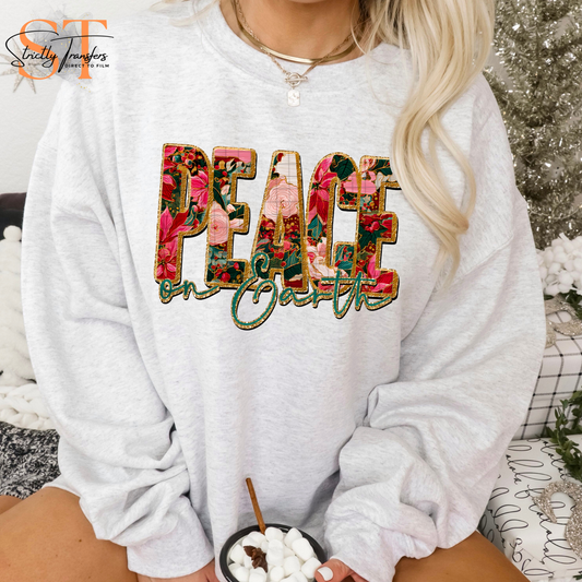 Floral & Gold Peace on Earth Direct to Film Transfers