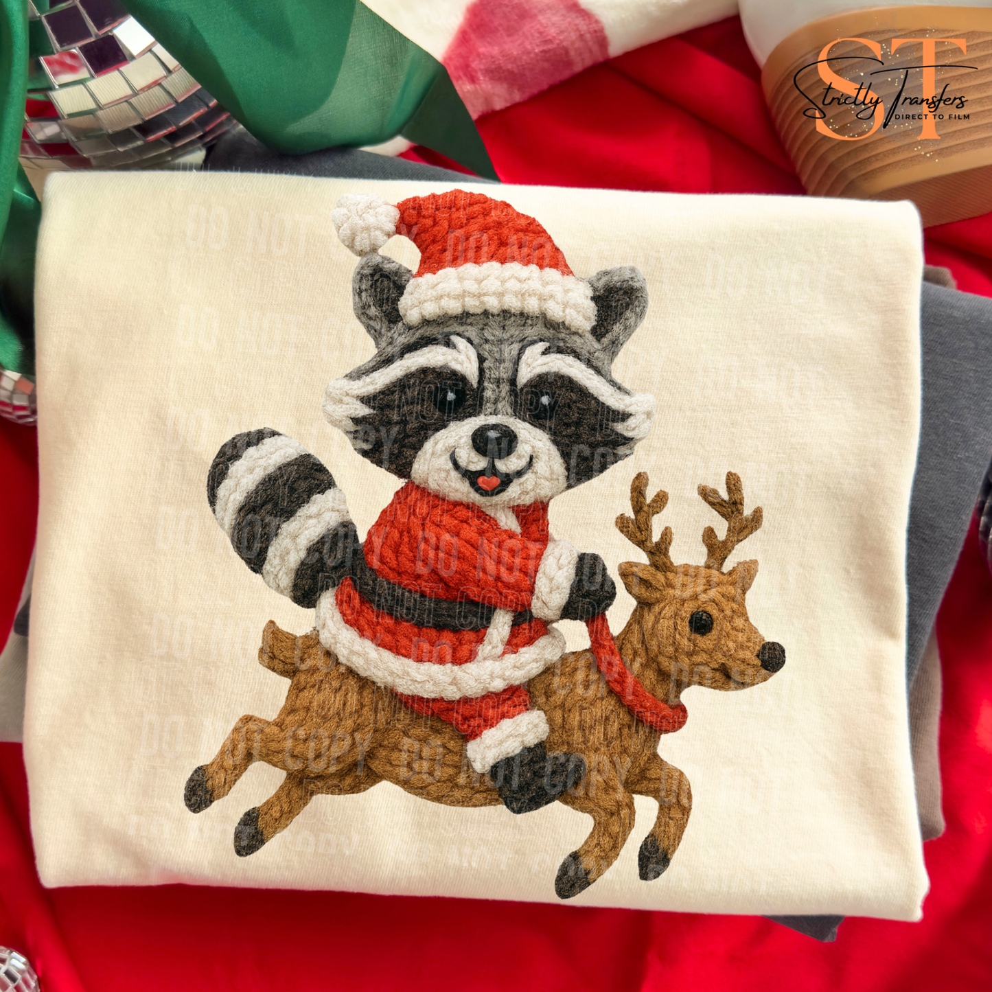 Racoon Reindeer Direct to Film Transfers