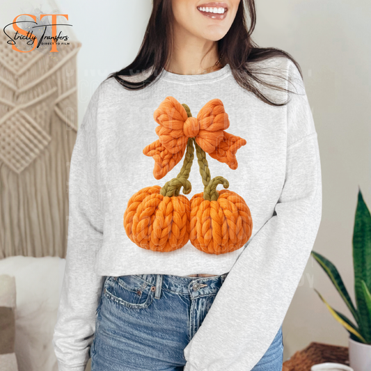 Pumpkin Cherries Faux Yarn Direct to Film Transfers