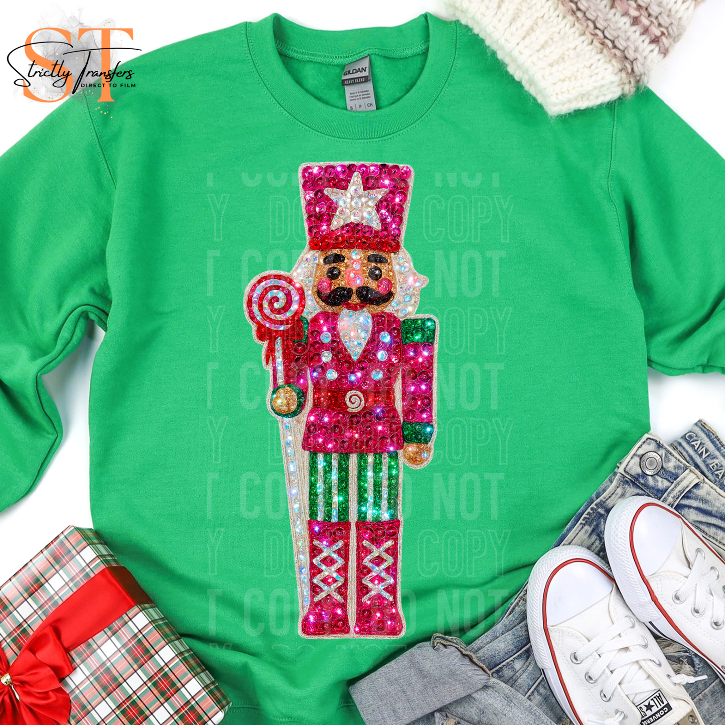 Pink Nutcracker Faux Sequins Direct to Film Transfers