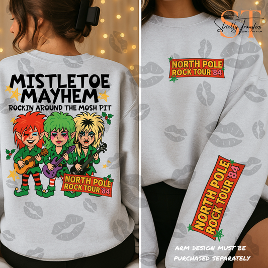 Mistletoe Mayhem w/ Pocket Included (Arm Design Option Available) Direct to Film Transfers