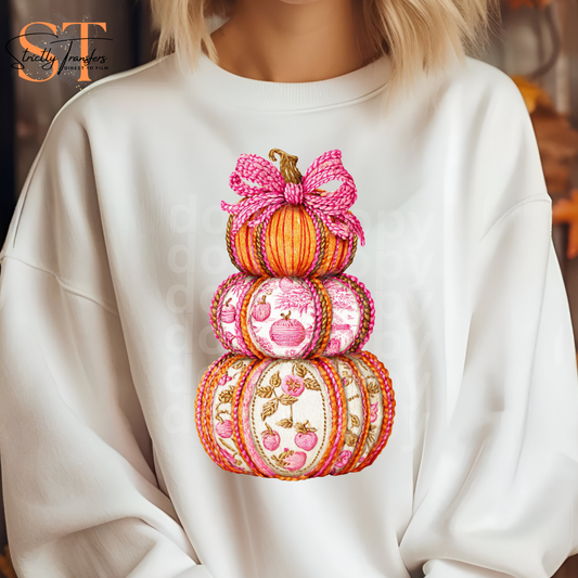 Stacked Pink Pumpkins Direct to Film Transfers