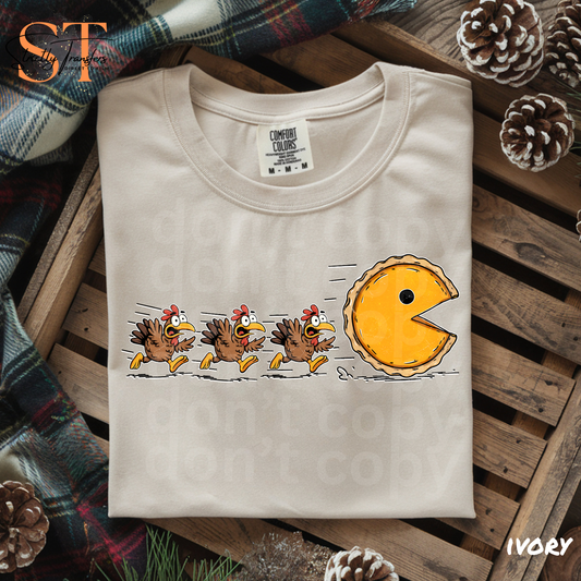 Turkeys Chasing Pie Direct to Film Transfers