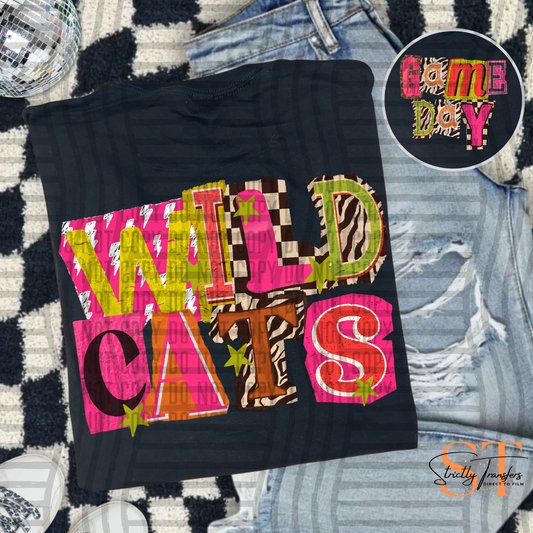 Wildcats Magazine Letters - pocket design included Direct to Film Transfers