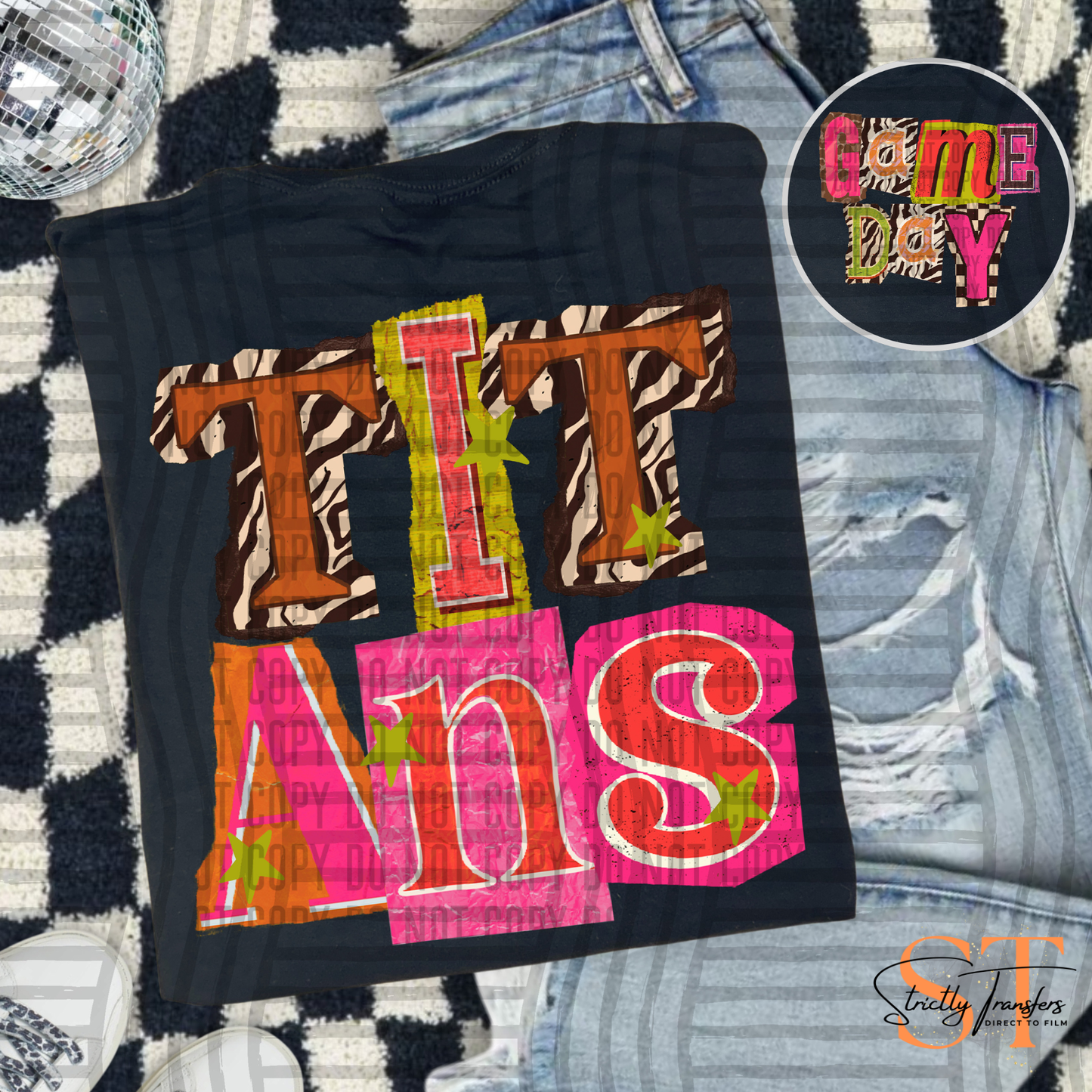 Titans Magazine Letters - pocket design included Direct to Film Transfers