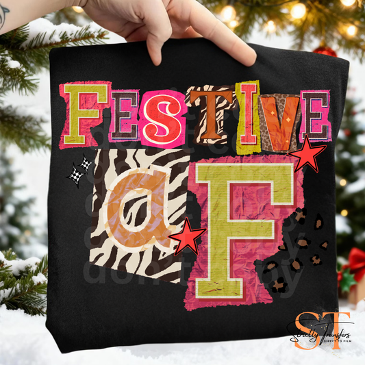 Festive AF Magazine Letters Direct to Film Transfers