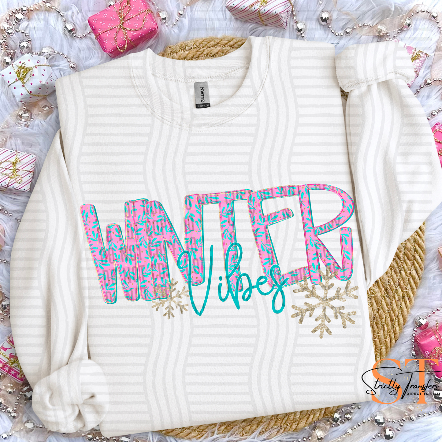 Pink Winter Vibes Direct to Film Transfers