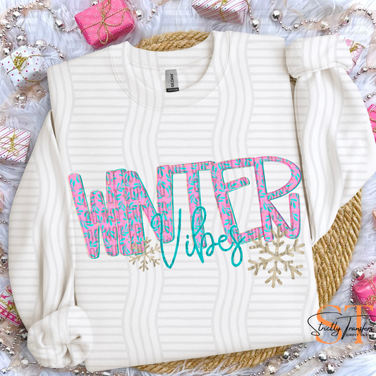 Pink Winter Vibes Direct to Film Transfers