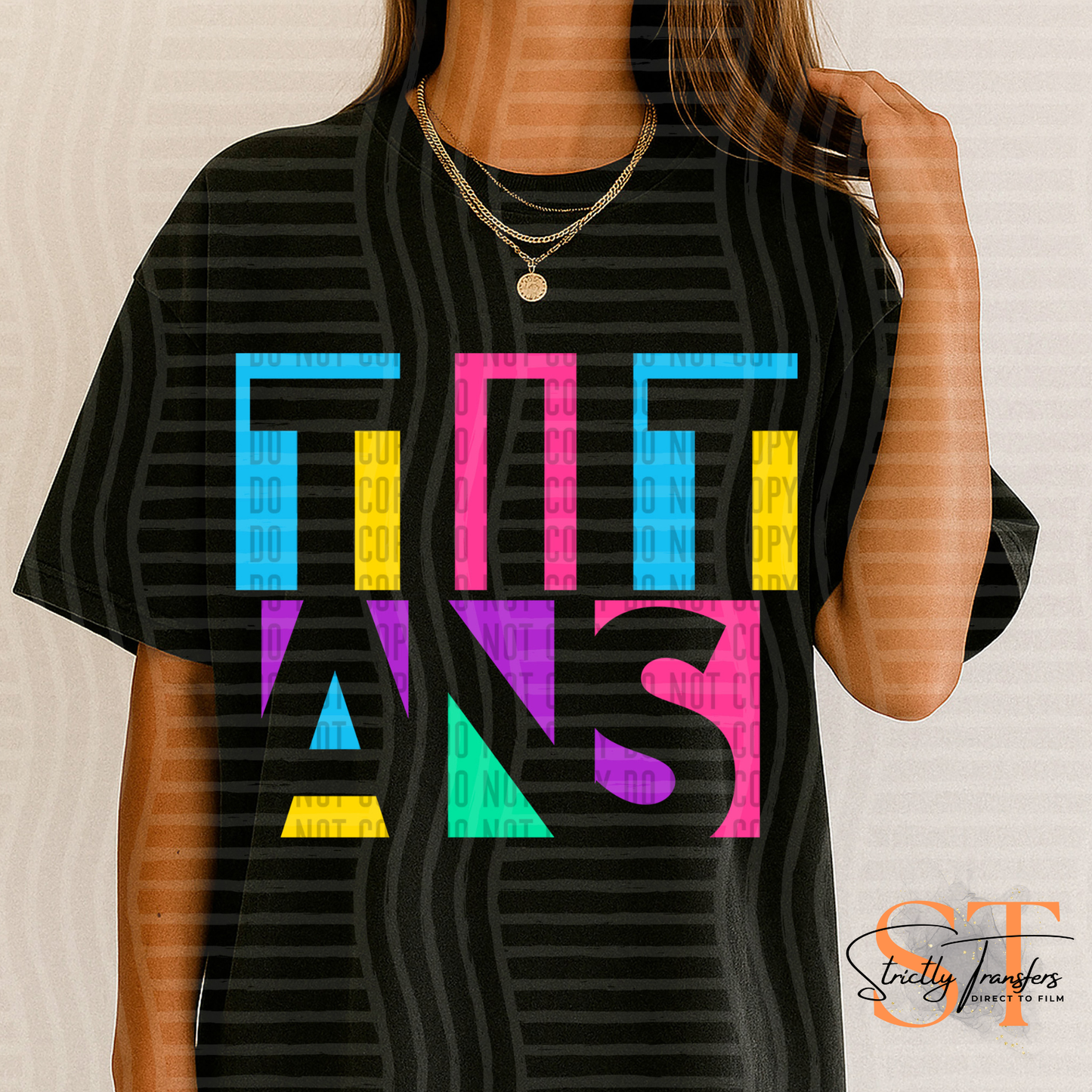 Titans Neon Cut Out Direct to Film Transfers