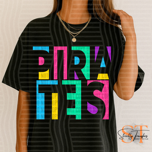 Pirates Neon Cut Out Direct to Film Transfers