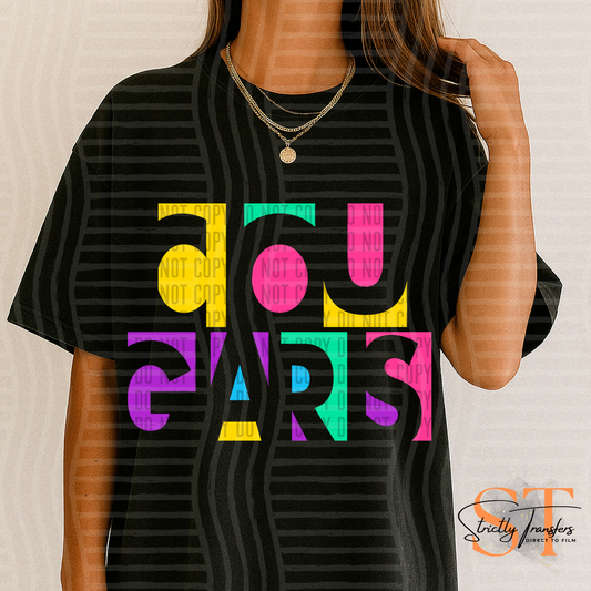 Cougars Neon Cut Out Direct to Film Transfers