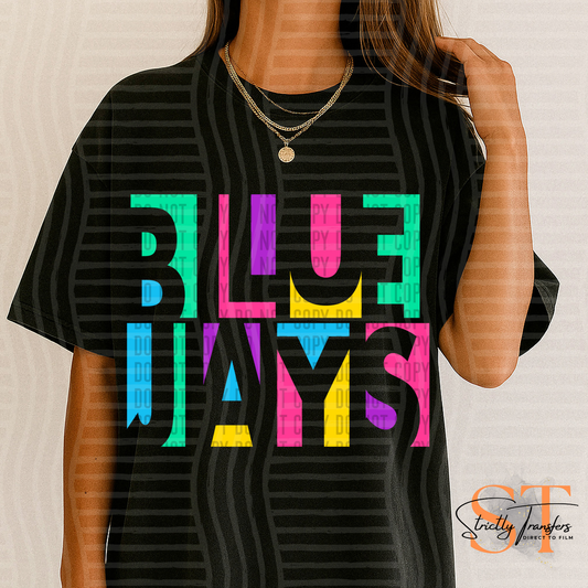 Blue Jays Neon Cut Out Direct to Film Transfers