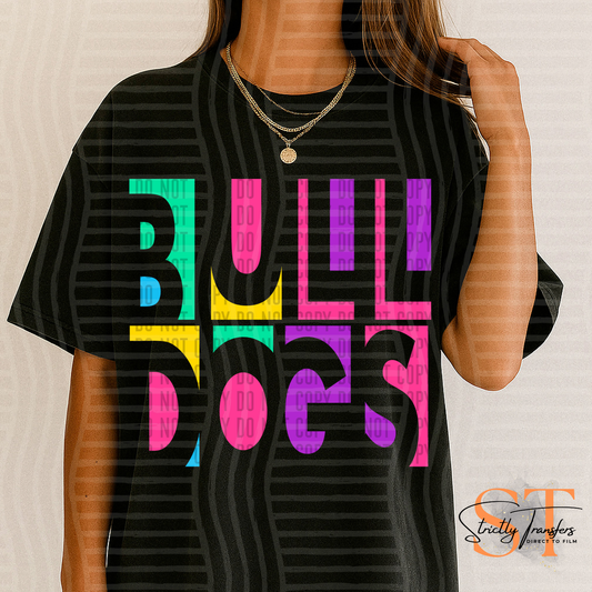 Bulldogs Neon Cut Out Direct to Film Transfers