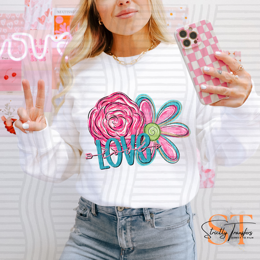 Love Bright Floral Direct to Film Transfers
