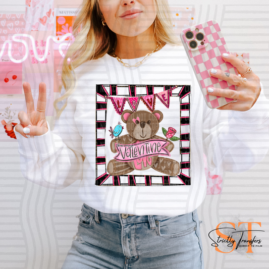 Be My Valentine Bear Direct to Film Transfers
