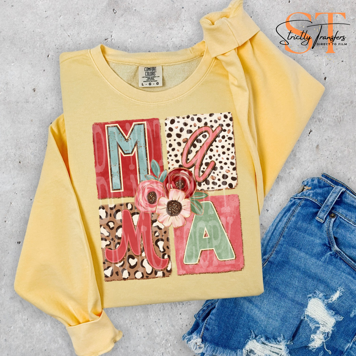 Mama Floral Direct to Film Transfers