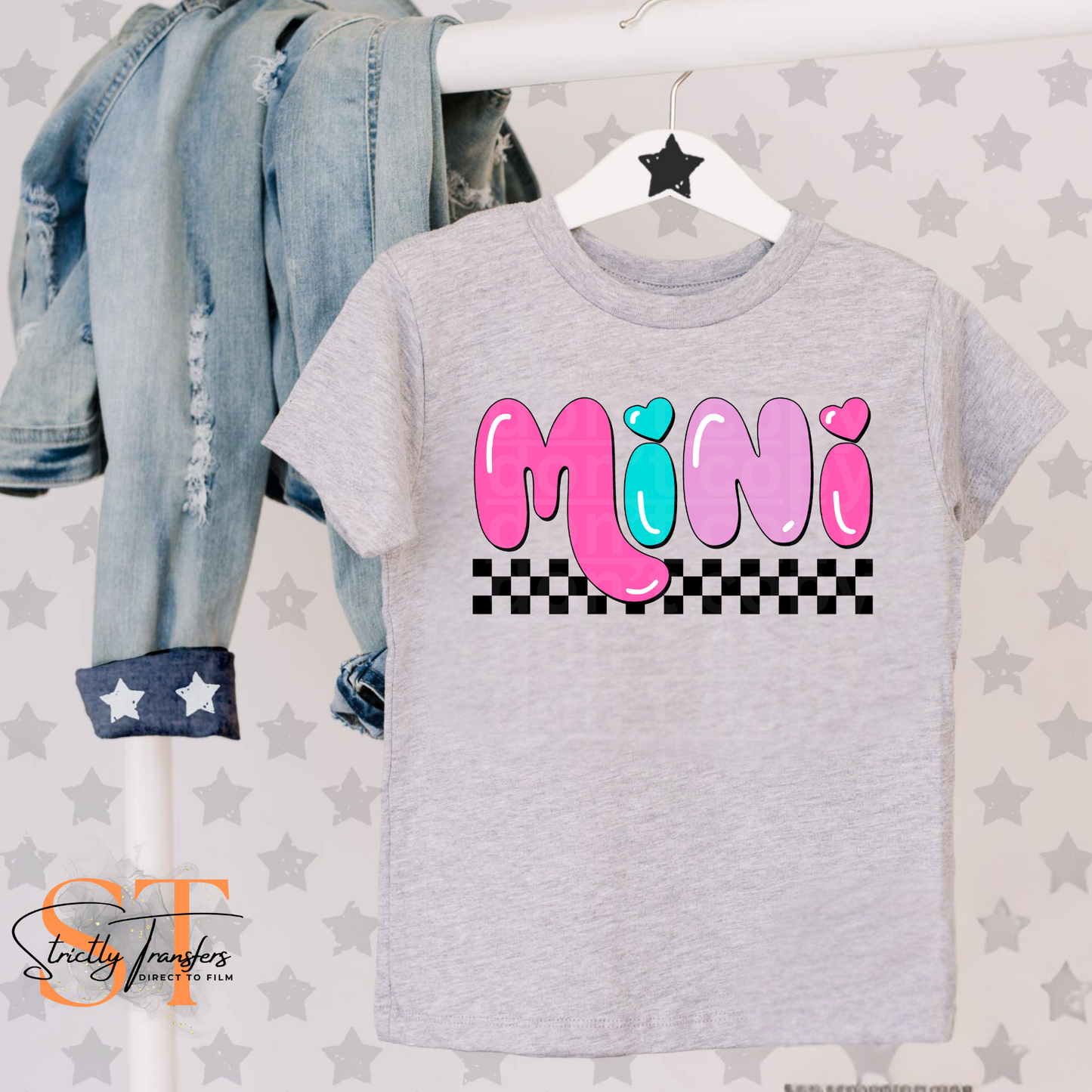 Mini Valentine Checker Direct to Film Transfers