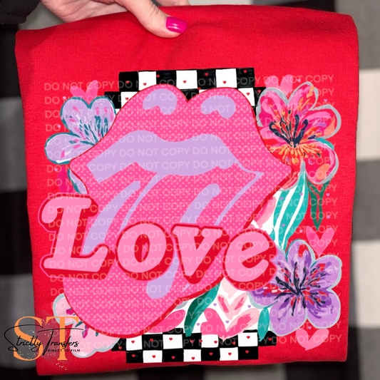 Love Floral Mouth Direct to Film Transfers
