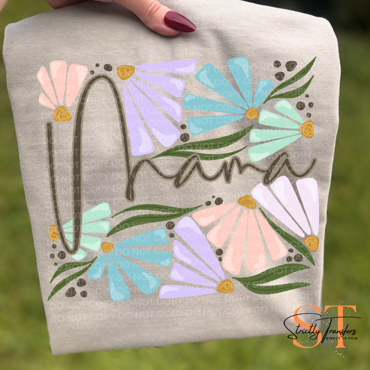 Mama Floral Direct to Film Transfers