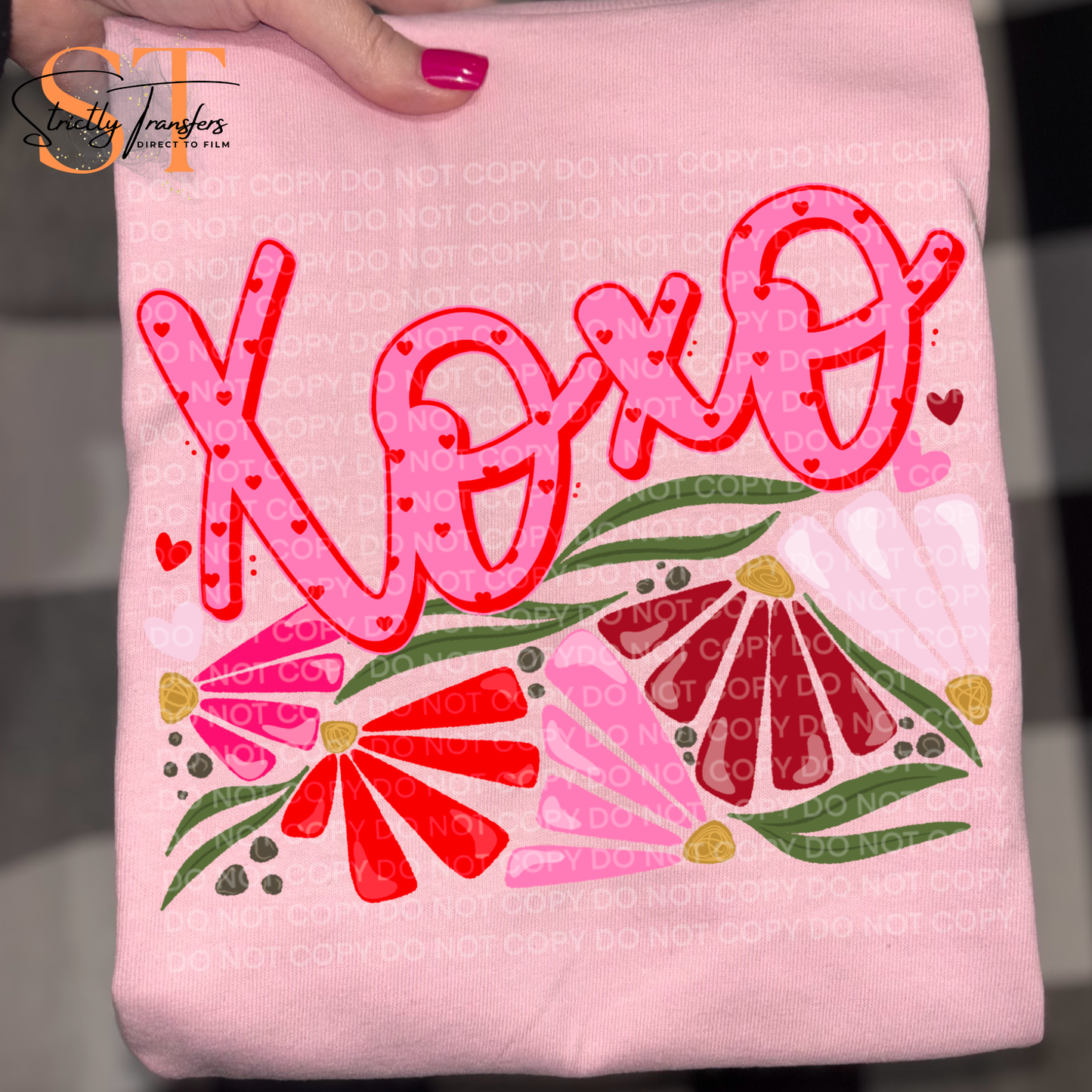 XOXO Floral Direct to Film Transfers