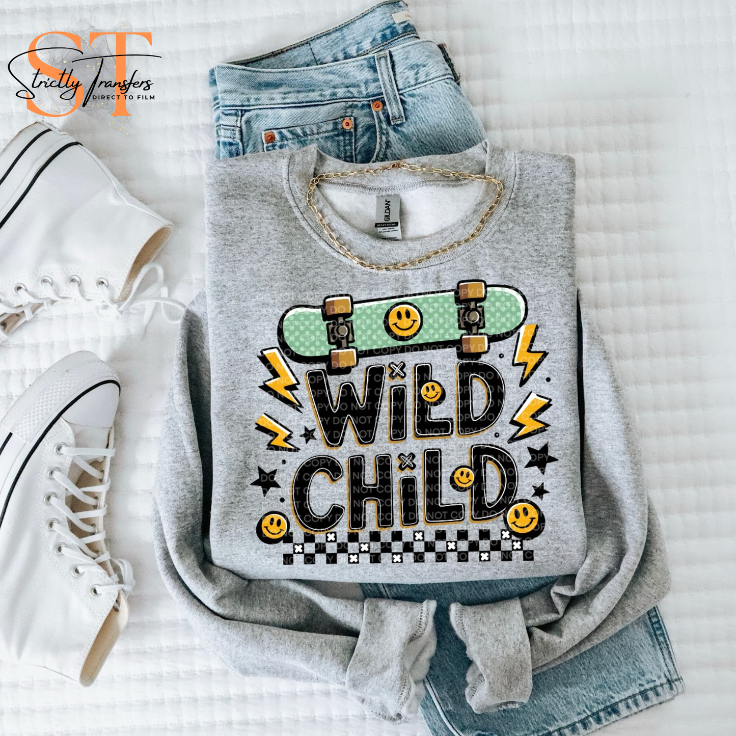 Wild Child Skateboard Direct to Film Transfers