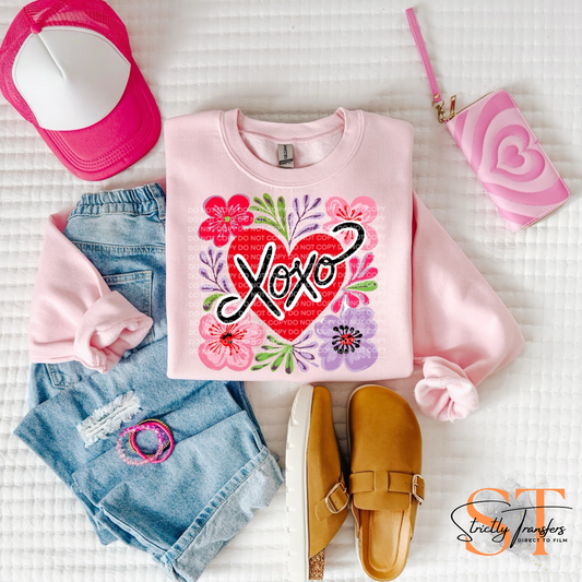 XOXO Floral Heart Direct to Film Transfers