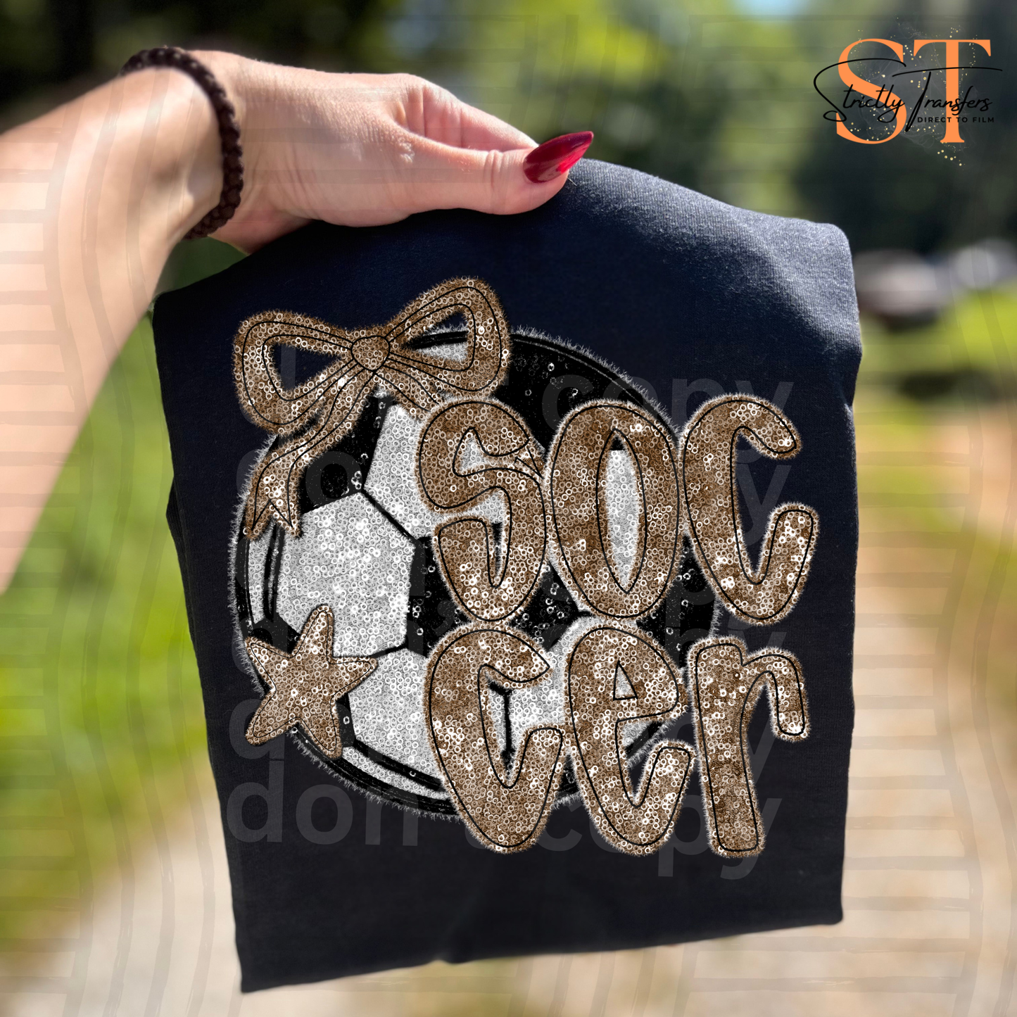 Soccer Faux Sequin Direct to Film Transfers